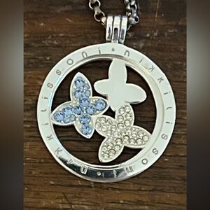 Nikki Lissoni As Pure as a Butterfly pendant necklace silver plated Swarovski